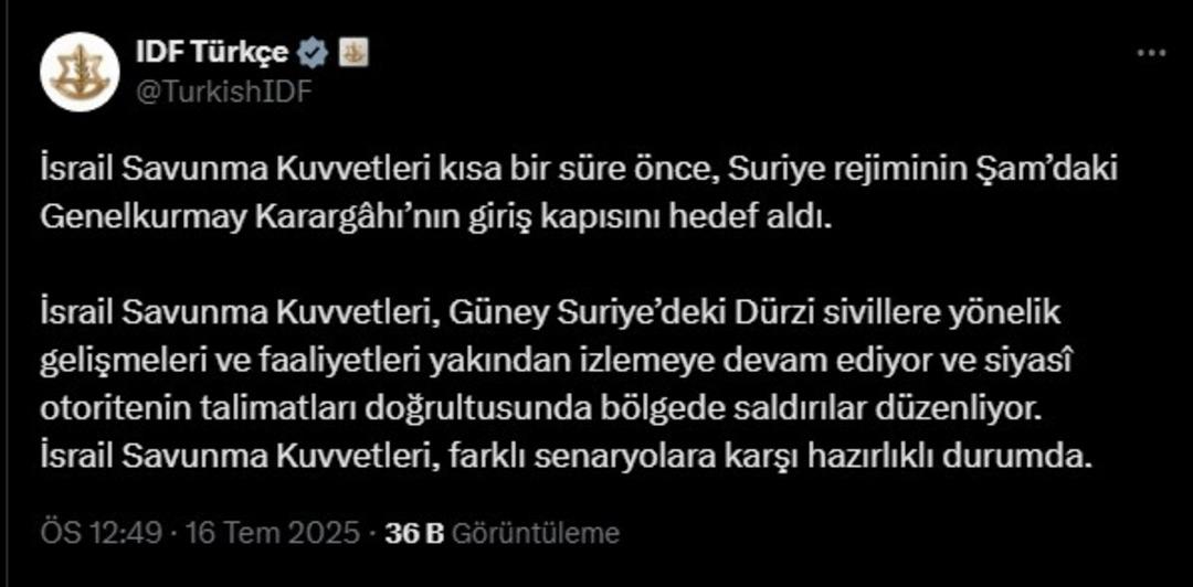 İsrail Şam'ı bombalıyor! Suriye başkanlık binası ve genel personel 3
